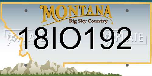 18IO192 Montana License Plate