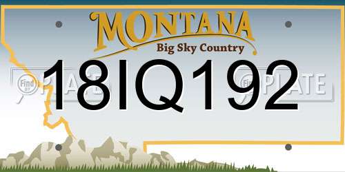 18IQ192 Montana License Plate