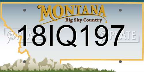 18IQ197 Montana License Plate