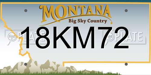 18KM72 Montana License Plate