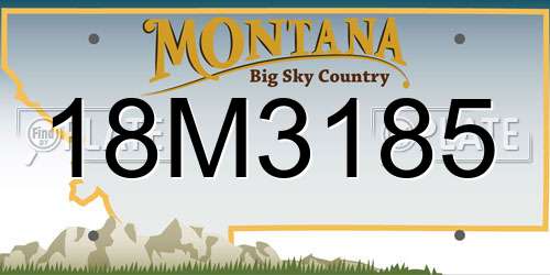 18M3185 Montana License Plate