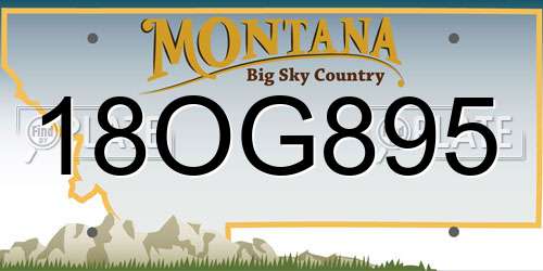 18OG895 Montana License Plate