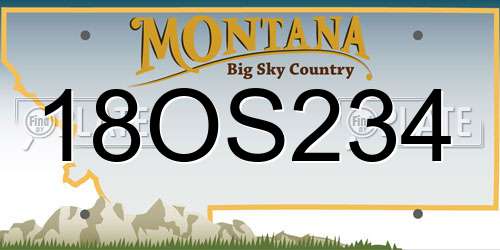 18OS234 Montana License Plate