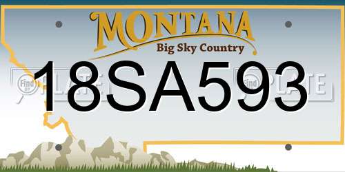 18SA593 Montana License Plate