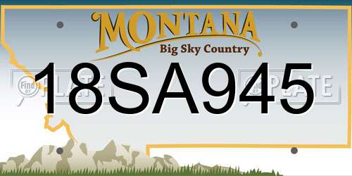 18SA945 Montana License Plate