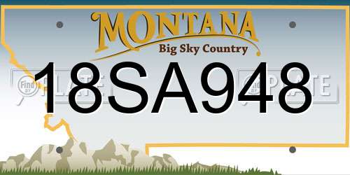 18SA948 Montana License Plate