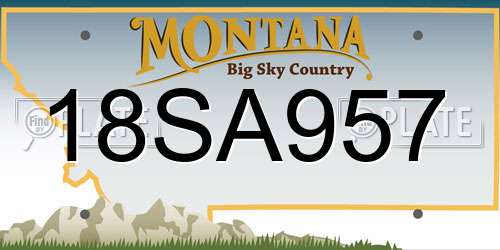 18SA957 Montana License Plate
