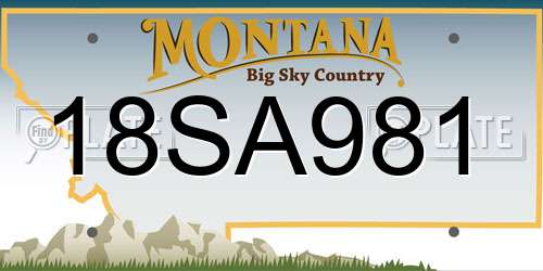 18SA981 Montana License Plate
