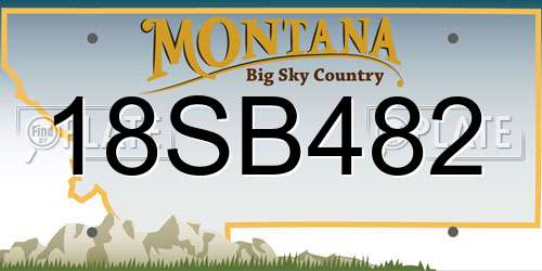 18SB482 Montana License Plate