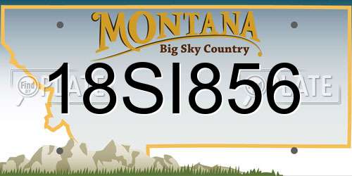 18SI856 Montana License Plate
