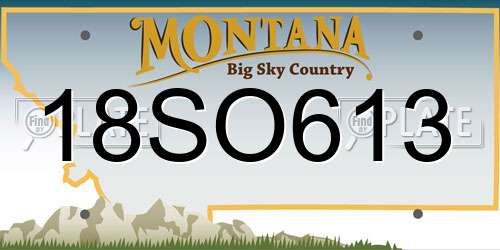 18SO613 Montana License Plate