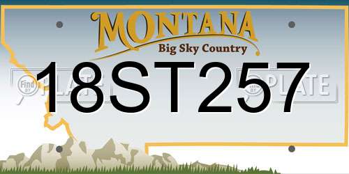 18ST257 Montana License Plate