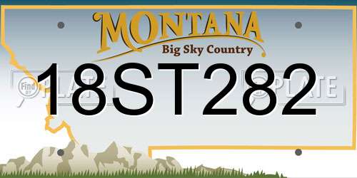 18ST282 Montana License Plate