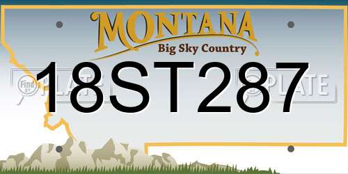 18ST287 Montana License Plate