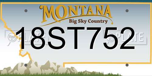18ST752 Montana License Plate
