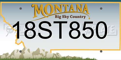 18ST850 Montana License Plate