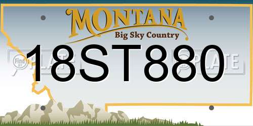 18ST880 Montana License Plate