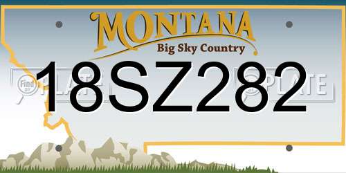 18SZ282 Montana License Plate
