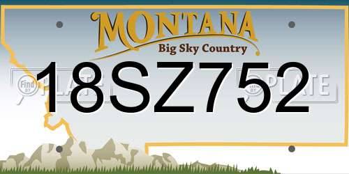 18SZ752 Montana License Plate