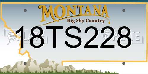 18TS228 Montana License Plate