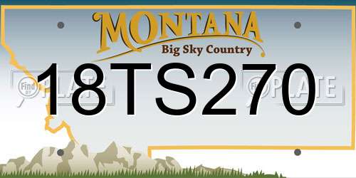 18TS270 Montana License Plate