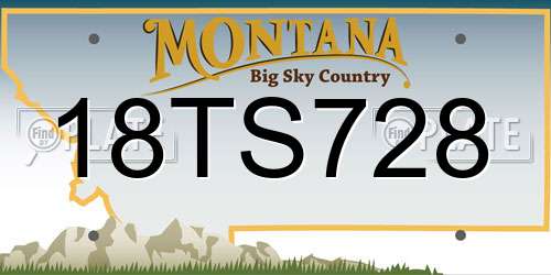 18TS728 Montana License Plate