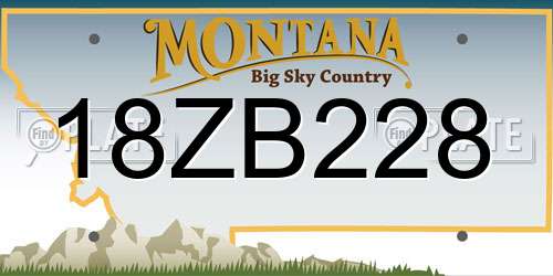 18ZB228 Montana License Plate