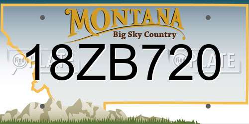 18ZB720 Montana License Plate