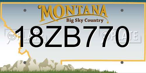 18ZB770 Montana License Plate