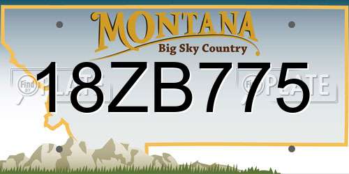 18ZB775 Montana License Plate