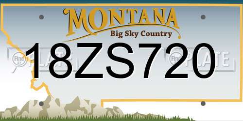 18ZS720 Montana License Plate