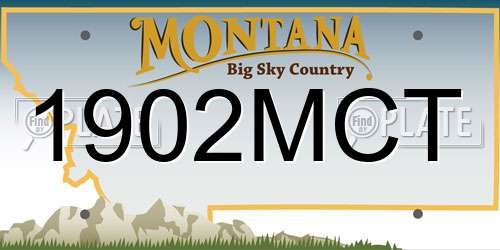 1902MCT Montana License Plate