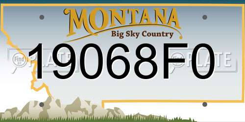 19068F0 Montana License Plate