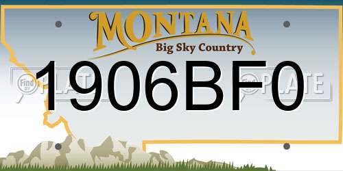 1906BF0 Montana License Plate