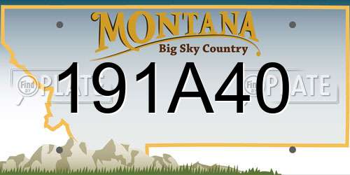 191A40 Montana License Plate