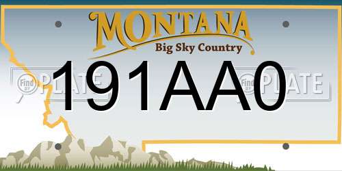 191AA0 Montana License Plate