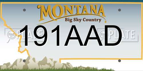 191AAD Montana License Plate