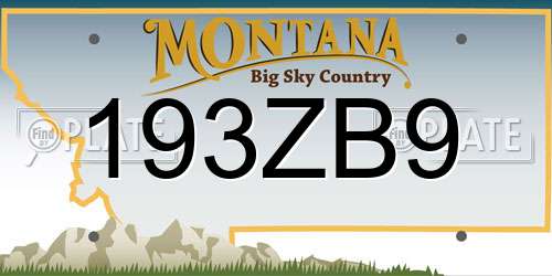 193ZB9 Montana License Plate