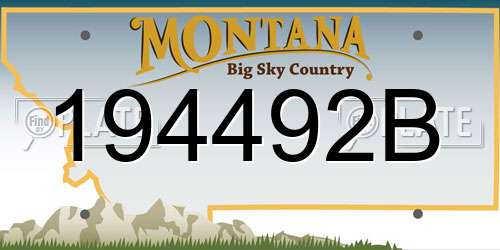 194492B Montana License Plate