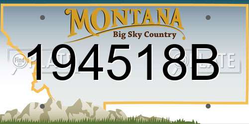 194518B Montana License Plate