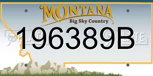 196389B Montana License Plate
