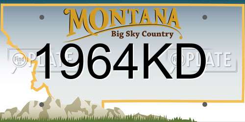 1964KD Montana License Plate