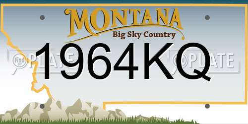 1964KQ Montana License Plate
