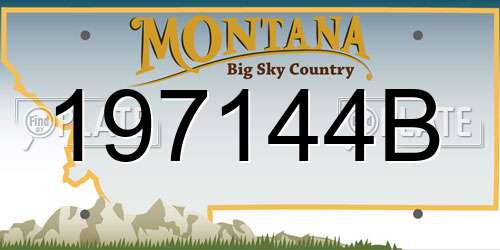 197144B Montana License Plate