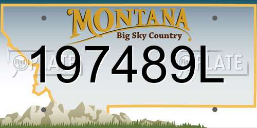197489L Montana License Plate