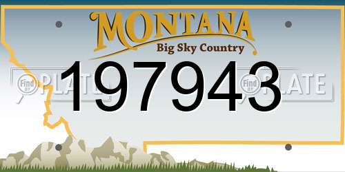 197943 Montana License Plate