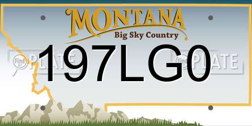 197LG0 Montana License Plate