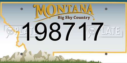 198717 Montana License Plate