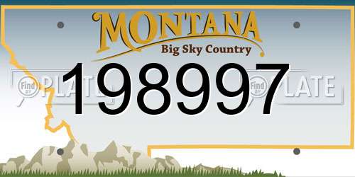198997 Montana License Plate