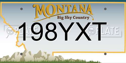 198YXT Montana License Plate